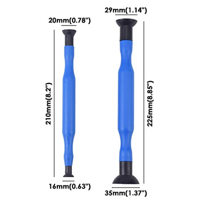 DEDC 2PCS Double Ended Valve Hand Lapping Grinding Sucker Kit Hand Valve Lapping Tool Blue Manual Grinding Stick with Sucker Cups Valve Lapper Set