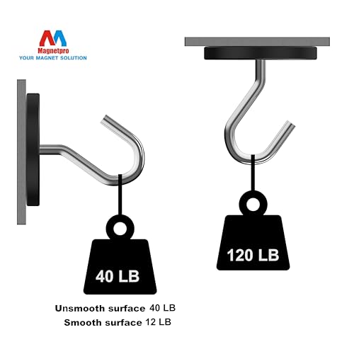 Magnetpro 2 Pieces Strong Rubber Coated Mounting Magnets Anti-Scratch & Anti Corrosion, Over 120 LB Adhesive Power, with 1/4"-20 Stainless Steel Thread Hole and Screw for PTZ, Camera - size: 120LB - 1/4"-20 Female SS 2P