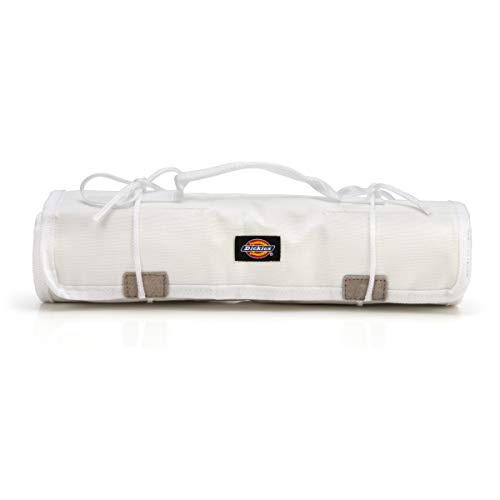Dickies Large Paint Brush/Wrench Organizer Roll for Painters and Mechanics, 23 Tool Pockets, Durable Canvas Construction, White - color: White, size: Large