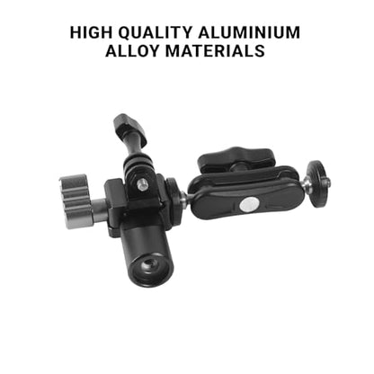360° Adjustable Motorcycle Handlebar Camera Mount Bracke,1/4 Inch Metal Stand with Double Ball Head Compatible with GoPro Hero 10/9/8/7/6/5/4/3+ DJI Osmo Action & Most Action Cameras for Bicycle