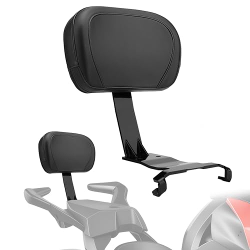 Motorcycle Rear Passenger Backrest Fit for Can-Am Ryker 600/900/Rally Edition 2019-2026, Ryker Sport 2022-2026, 15 Inches Detachable Backrest Pad with Mount Kit, Replace #219400843 (Black) - color: Black