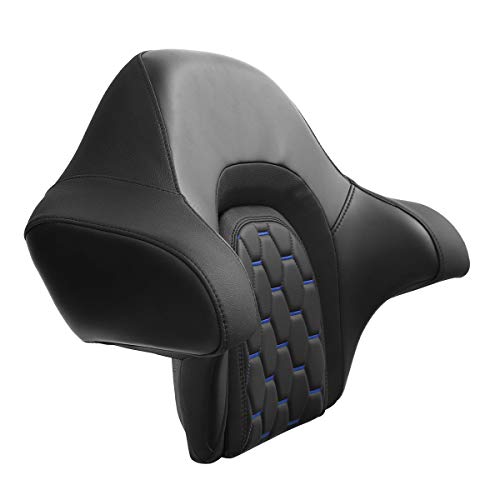 C.C. RIDER Wrap Around King Tour Trunk Backrest fit for Harley Touring Road King Street Glide Road Glide Electra Glide 2014-2024 - color: Passenger Backrest 16#Blue Stitching