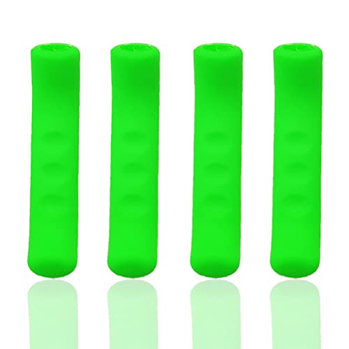 4 Pcs Bicycle Brake Levers Sleeve Silicone Gel Anti-Slip Brake Handle Protection Cover 2 Pair (Green) - color: Green