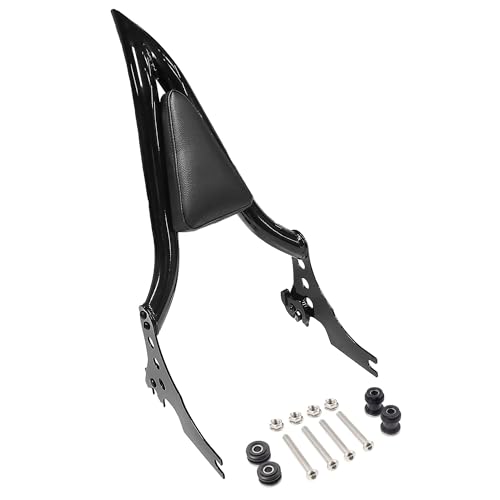 MZS Motorcycle Backrest Sissy Bar, 22" Detachable Passenger Rear Pad Quick Release Accessories Black Compatible with Sportster XL 883 1200 XL883 XL1200 Iron 2004-2022