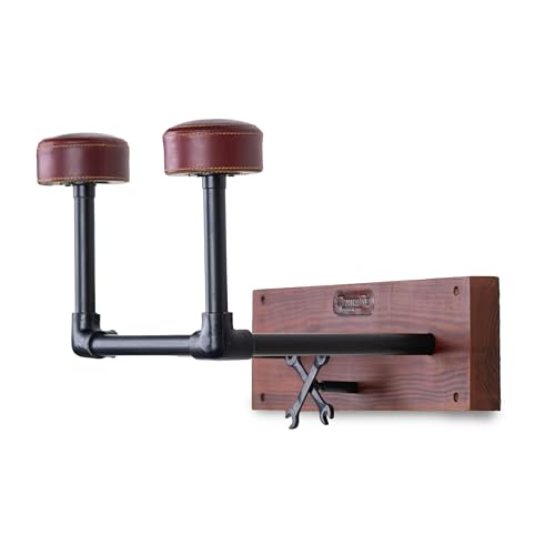 Trip Machine Company Motorcycle Helmet Holder | Jacket Hanger for Coat, Keys, Hats | Motorcycle Accessory | Solid Wood & Cast Iron Wall Mount | Multi Purpose Organizer Hook for Home, Office, Garrage