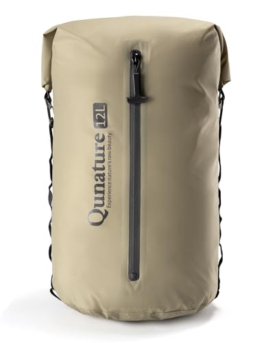 Bike Front Fork Bag Waterproof 3L/6L/12L, Ultralight with Side Zipper & Quick-Compress Roll System, Fully-Taped TPU Nylon, Mount on Fork/Handlebar/Rack for MTB Road Bike Khaki Large - color: Khaki, size: Large