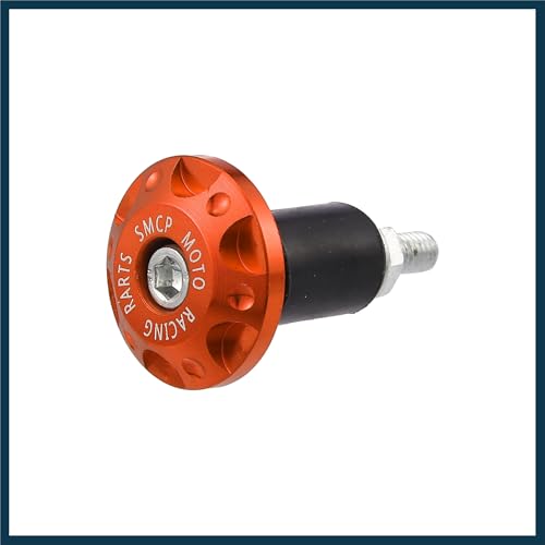 1 Pair 7/8" 22mm Motorcycle Hand Grips Handlebar End Slider Caps Plugs Aluminum Alloy Orange Automotive Parts