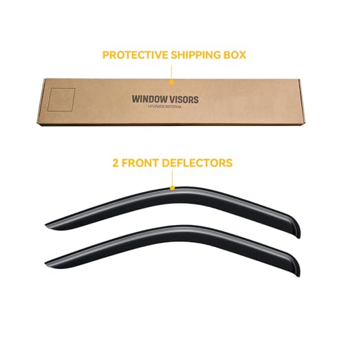 Rain Guards for Ram ProMaster 2014-2025, Out-Channel Window Visor Shields Vent Deflector Shade Wind Dark Smoke 2015 2016 2017 2018 2019 2020 2021 2022 2023 2024, Tape-On Outside-Mount, 4PCS - style: For 2014-2025 | Ram ProMaster | Out-Channel