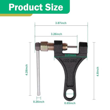 Motorcycle 420-530 Chain Breaker Tool, Heavy-duty Alloy Anti-rust Splitter, Chain Master Link Rivet Remover, for Most Motorcycle ATV Dirt Bike Scooter Go Kart Pit Bike (Black)