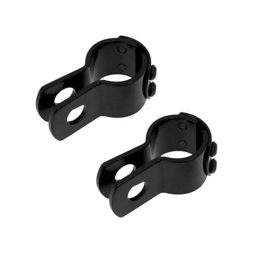 Highway Footpegs Clamps 1.25 inch Crash Bar Footpeg Bracket Universal Engine Guard Foot Pegs Mount Fit for Harley Indian and Orther Brands Black - color: Black