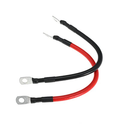 6 AWG Battery Cables 6 Gauge Battery Power Inverter Cable with 5/16 Inch Tinned Copper Lugs Both Ends for Solar Marine Boat RV Car Motorcycle 2 pcs (9 in) - size: 9 in