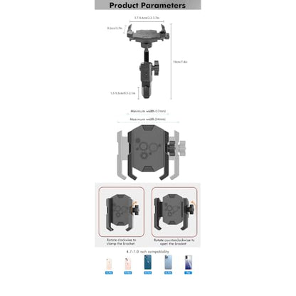Shockproof Motorcycle Phone Holder, Universal Bike Handlebar Mount for GPS Navigation, Compatible with E-Bike Mountain Bicycle (Style A) - color: Style A