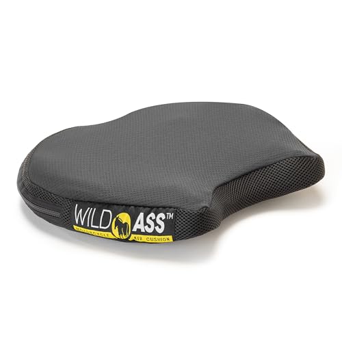 Wild Ass Smart Lite – Motorcycle Air Gel Seat Pad, Ergonomic Air-Adjusting Cushion with Straps, Universal Fit for Ultimate Rider Comfort & Relief, Cool Flow Motorcycle Accessory for Long Rides–Black - style: Lite