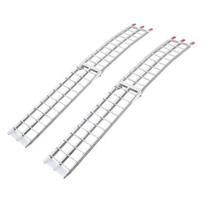 2 Pcs Aluminum Trailer Ramps, 3000lbs 89" x 11" Folding Loading Ramps Heavy-Duty Anti-Slip Universal Loading Ramp w/Top Hook & 2 Safety Straps for Snowmobile Trucks Tractors UTVs ATVs, Lawnmowers - size: 89 x 11 Inch 3000LBS