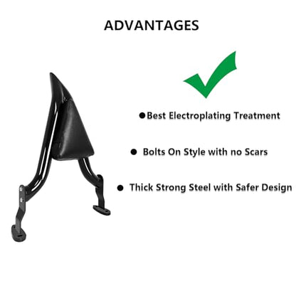 16" Black Road Glide 3 & Freewheeler Sissybar Pad Motorcycle Passenger Backrest Sissy Bar for Harley Davidson FLRT FLTRT 2015-2024 - color: Black
