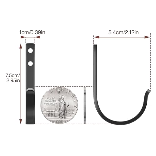niffgaff 10-Pack Wall Outdoor Hooks for Hanging Coat - 30LB Screw in Metal Hanger Wall Mount, for Closet, Door, Bathrooms, Outside, for Towel, Backpack, Robe, Hat, Black - size: 10 Pack