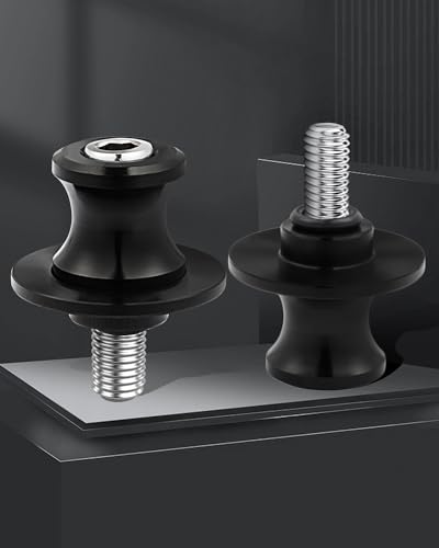 PBYMT 8MM M8 X 1.5 Motorcycle Swing Arm Spools Sliders CNC Swingarm Stand Screw Fit for Kawasaki Ninja ZX6R Z900 Vulcan, Triumph Trident 660, BMW S1000rr, Honda CBR 600rr, Suzuki GSXS (Black) - size: M8