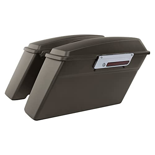 TCMT Hard Saddle bags Saddlebag Trunk W/Latch Keys & Liners Carpet Insert Fits For Harley Touring Road Glide Road King Street Glide Electra Glide Ultra Classic FLHT FLHR FLHX 1994-2013 - color: Frosted Painted Chrome Latches