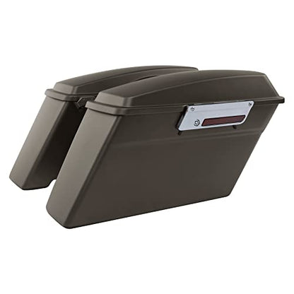 TCMT Hard Saddle bags Saddlebag Trunk W/Latch Keys & Liners Carpet Insert Fits For Harley Touring Road Glide Road King Street Glide Electra Glide Ultra Classic FLHT FLHR FLHX 1994-2013 - color: Frosted Painted Chrome Latches