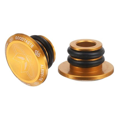HARFINGTON Bar End Plugs Aluminum Handlebar End Caps Bike Plugs with Matching Rings for MTB Road BMX Fixed Gear Bike, Gold - color: Gold