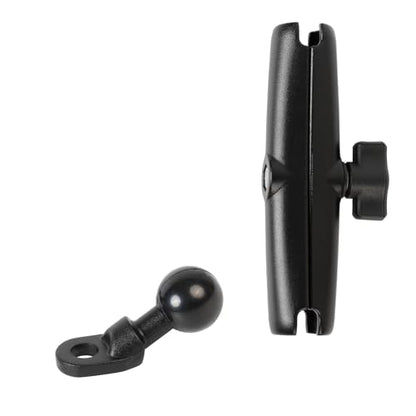 1" Angled Bolt Head Adapter Ball Base with Long Double Socket Arm for Motorcycle Mirror, Compatible with RAM Mounts 1 Inch Ball Components, for Motorcycle Phone Mount - style: Angled Base with 5.91" Arm