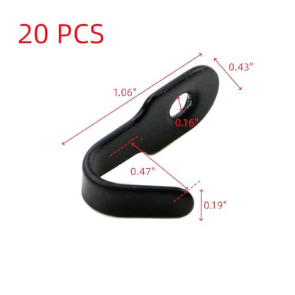 Oedema 20Pcs Wall Hooks Stainless Steel Wall Mount Black J Hooks for Hanging Mirror Picture Coats Clothes Keys Bath Tower - style: Black,20 Pcs