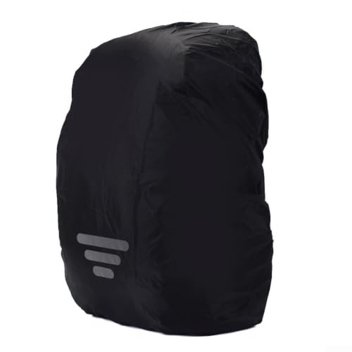 Reflective Backpack Rain Cover Waterproof Elastic Straps Secure Fit Night Visibility for Hiking Camping Cycling 8-70L Black Lightweight Polyester Sizing(XS（8-17L）) - size: XS（8-17L）
