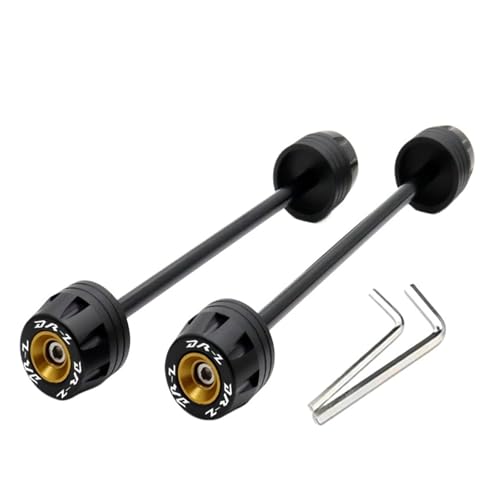 Motorcycle Front & Rear Axle Fork Crash Sliders CNC Aluminum POM Anti-Slip Protector Compatible with DRZ400SM DRZ400S DRZ400SE 2000–2025(Gold) - color: Gold