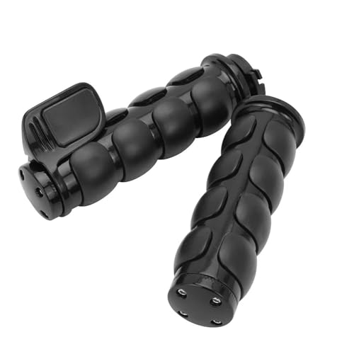 1" Motorcycle Hand Grips with Throttle Assist Non-Slip Rubber Handlebar Grip Fits 25mm(1") Handlebars for Harley Davidson,for Honda Yamaha Suzuki and for Kawasaki (Black_Flat) - color: Black_w/Throttle Assist, size: 1" Flat