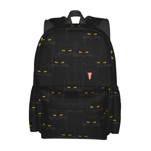 Black Cat Backpack Bookbag Laptop Backpacks Multipurpose Daypack for Boys Girls School Men Women Travel Hiking - color: Black Cat