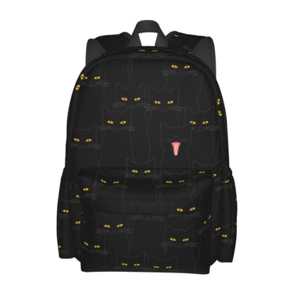 Black Cat Backpack Bookbag Laptop Backpacks Multipurpose Daypack for Boys Girls School Men Women Travel Hiking - color: Black Cat