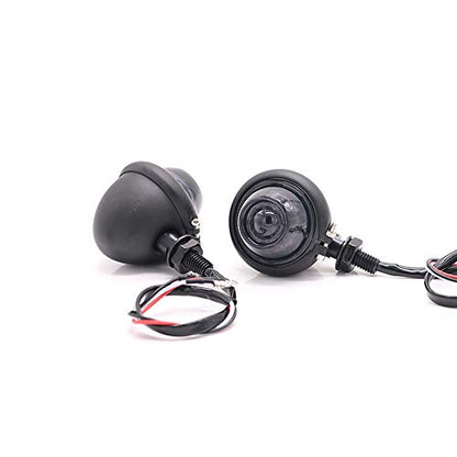 0951 Universal Motorbike LED Indicator Light Turn Signal (Black) - color: Black