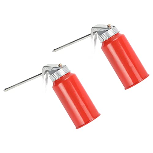 2Pcs Oil Spray Bottle, 200ml Cold Rolled Steel Hand Pump Oil Cans for Rolling Bearings Motorcycles, Efficient Lubrication with Curved Pressing Handle, for Bikes, Cars, Home
