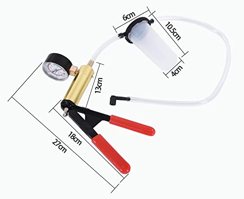 DHA Hand Held Vacuum Pressure Pump Tester Brake Fluid Bleeder Kit, Brake Bleeding Vacuum Pump Kit for Car Motorcycle One Man