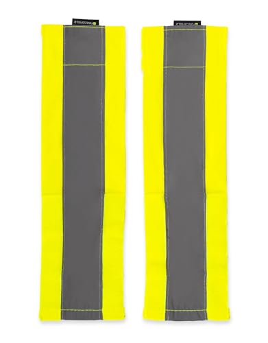 Forcefield Hi-Vis Reflective Adjustable Leg Bands, 17.5" x 4" with 2" Reflective Tape, Hook-and-Loop Closure, Sold in Pairs - color: Lime