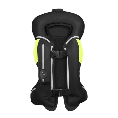 Upgraded Motorcycle Airbag Vest,Inflatable Equestrian Vest with Reflective for Adult Motocross ATV UTV - color: Black1, size: X-Large
