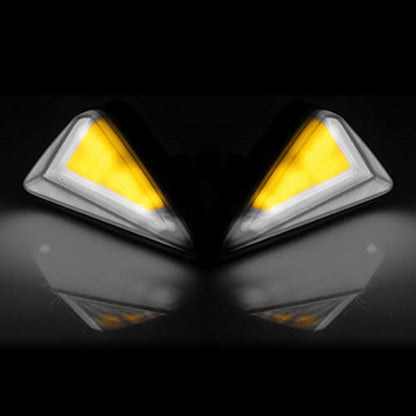 Three T FSFY Motorcycle Turn Signal Lights Indicators For Motorcycle, Scooter, Electrical Bike, Car, Amber & White Light Universal