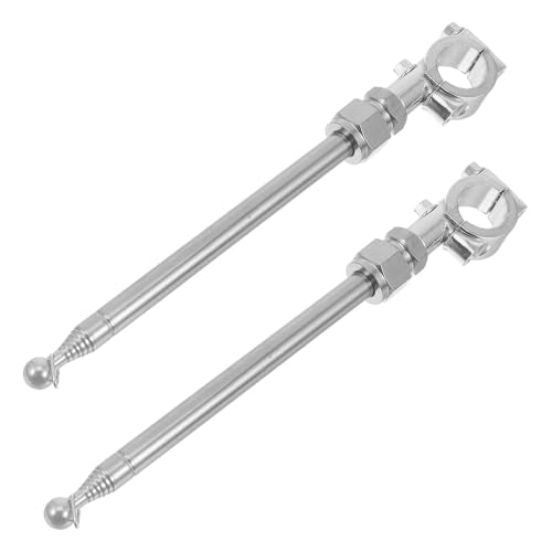 2pcs Retractable Bicycle and Motorcycle Flagpole Set, Aluminum Telescopic Poles with Steel Mounts for Bike Safety and Night Riding Accessories