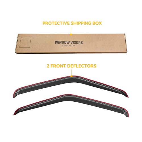 in-Channel Window Visor for 1992-2006 Ford E-150 E-250 E-350 E-450 E-550/ E150 E250 E350 E450 E550, Rain Guards Shields Vent Deflector Shade Wind Dark Smoke for 92-96 Ford Econoline Van, 2PCS - style: For 1992-2006 | Ford E150/ E250/ E350/ E450/ E550 | In