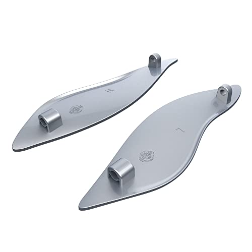 Advanblack Barracuda Silver Side Wings Air Deflectors, Fairing Side Wing Windshield, Fairing Side Shield, Adjustable Wind Deflectors, Compatible for Harley Touring Street Electra Glide 2014-2023 - color: Barracuda Silver