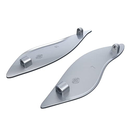 Advanblack Barracuda Silver Side Wings Air Deflectors, Fairing Side Wing Windshield, Fairing Side Shield, Adjustable Wind Deflectors, Compatible for Harley Touring Street Electra Glide 2014-2023 - color: Barracuda Silver