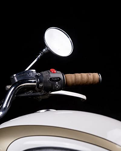 Trip Machine Company Motorcycle Handlebar Leather Grip Wrap Covers – Universal Throttle Grip Covers with Double Sided Tape – Anti-Slip Bike Handle Accessories - color: Brown