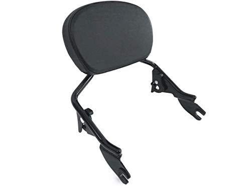 Low Short Gloss Black Detachable Sissy Bar Quick Release Backrest Upright With Passenger Pad & Bracket Harley Davidson Touring Street Glide Road King CVO Ultra Electra # 54248-09A 51579-05A 2009-2025