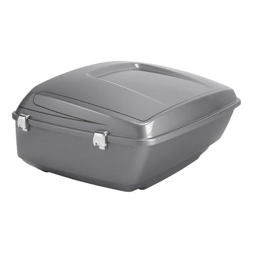 TCMT King Motorcycle Trunk Fit for Harley Touring 2014-2025 CVO Road King Road Glide Street Glide Electra Glide Ultra Limited Pack Dark Platinum Pinstripe - color: Dark Platinum Pinstripe(No Speaker Holes)