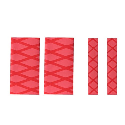 Non-Slip Rubber Grip Glove Motorcycle Handle Cover Universal Heat Shrinkable Grip Cover Sleeve Handlebar Covers Handlebars Grips - color: Full set-Red