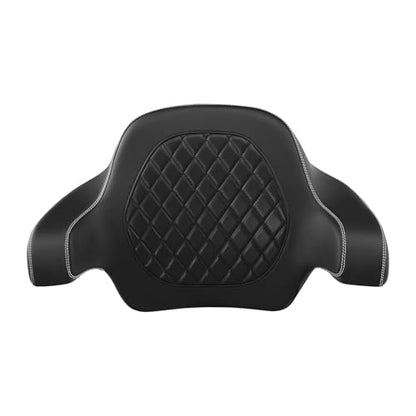 HR3 Wrap Around Backrest Pad for King Trunk Chopped Trunk Compatible with 2014-later Harley Touring Road King Road Glide Street Glide Electra Glide (Diamond White Stitches) - color: White Stitches