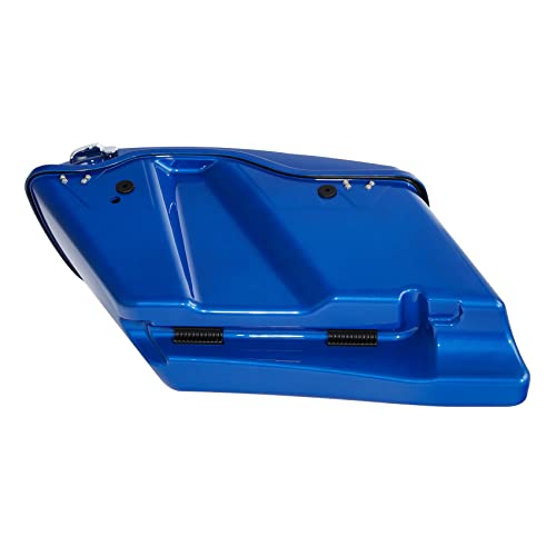 HR3 Electric Blue 4" Stretched Hard Saddlebags w/Speaker Lids Compatible with 2018 Street Glide FLHX (Replace for OEM) - color: Electric Blue