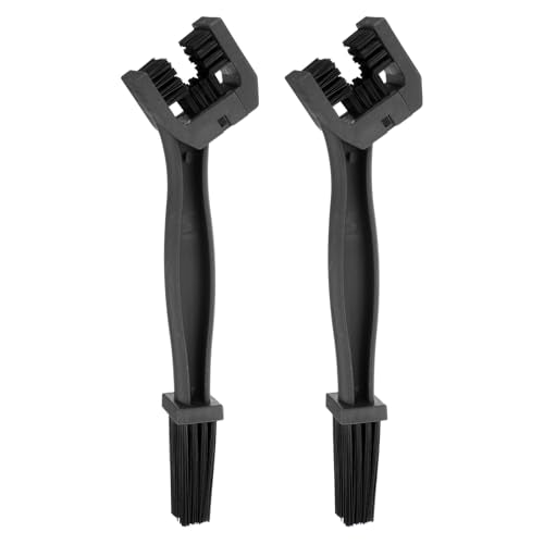 HARFINGTON 2Pcs Bicycle Chain Cleaning Tool Brush Motorcycle Chain Brush Crankset Brush Bike Clean Brush Kit for Gears Maintenance Cleaning Tools, Black