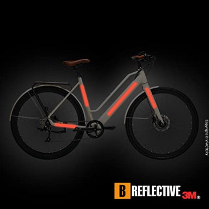 Set of 8 Retro Reflective Stickers for Scooters, Bikes, Motorcycles,... - Multi Support Strips - High Visibility - 3M Technology™ - Maximum grip - color: Red