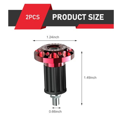 2 PCS Motorcycle Bar End Plug, Metal Rustproof Handlebar Grip End Caps, Personalized Moto Grips Ends Replacement, Universal for Most Dirt Bikes Motorcycle (Red) - color: Red